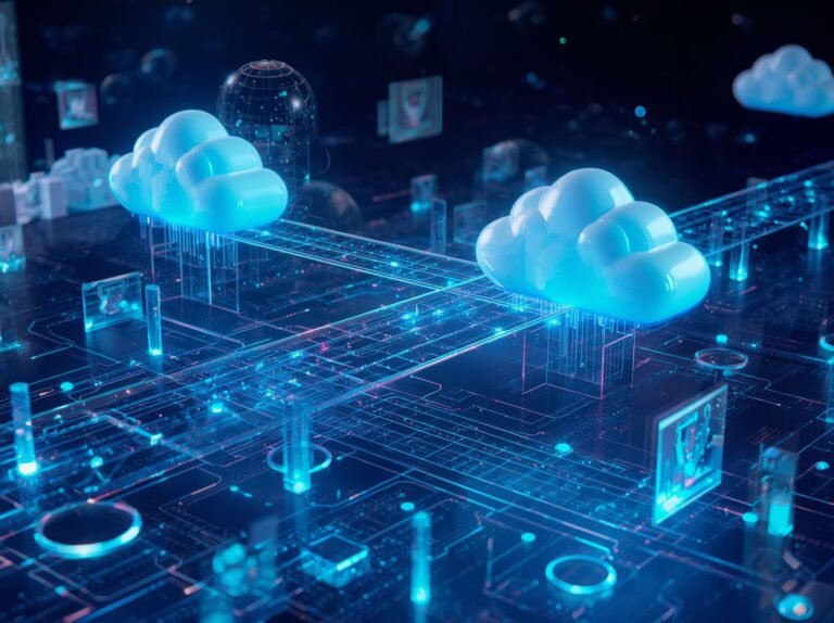 Hybrid cloud benefits - public and private cloud connected across infrastructure